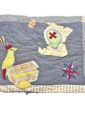 Pottery Barn Kids Pirate Map Nautical Quilted Pillow Sham